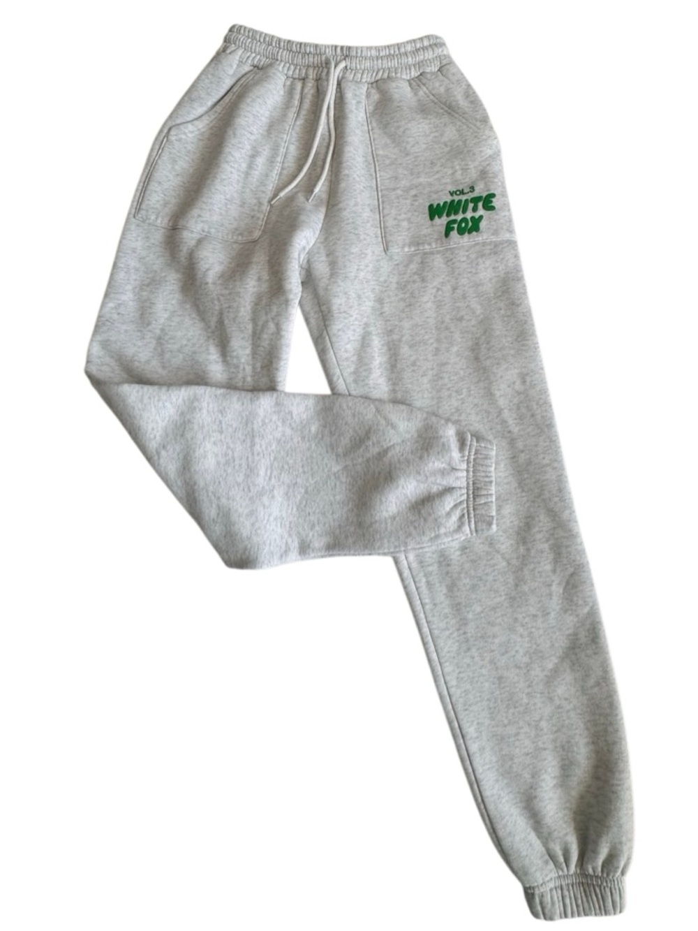White Fox Boutique Sweatpants Light Gray Track Joggers Pockets SZ XXS